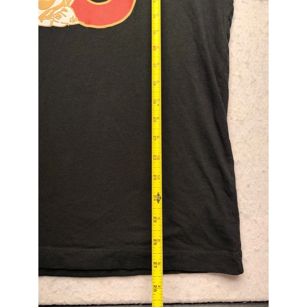 True Religion Mens Black Buddha Guitar Graphic T-Shirt XL 700465 Cotton